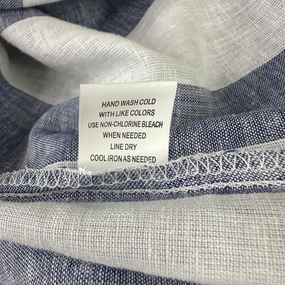 Blue Island Women Linen Blend Striped Button Down Coverup | Size Small - Picture 7 of 10